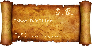 Dobos Bálint névjegykártya