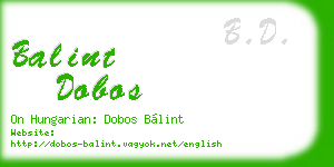balint dobos business card